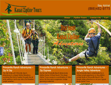 Tablet Screenshot of kauaiziplinetours.com